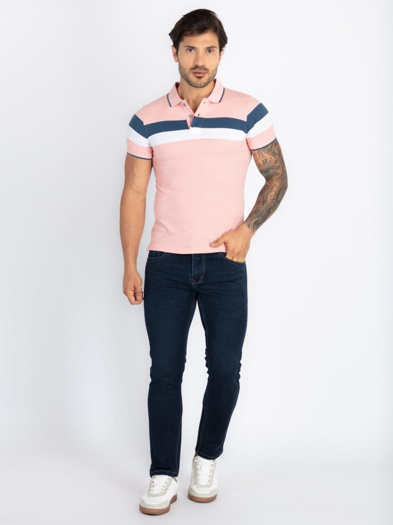 Mens Colourblock Polo T-Shirt