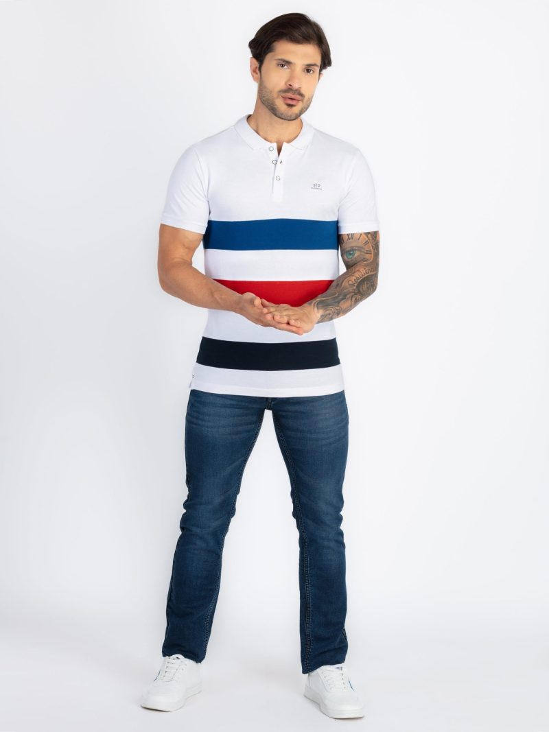 Mens Colourblock Polo T-Shirt