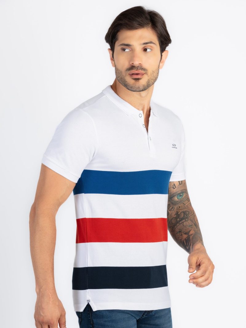 Mens Colourblock Polo T-Shirt