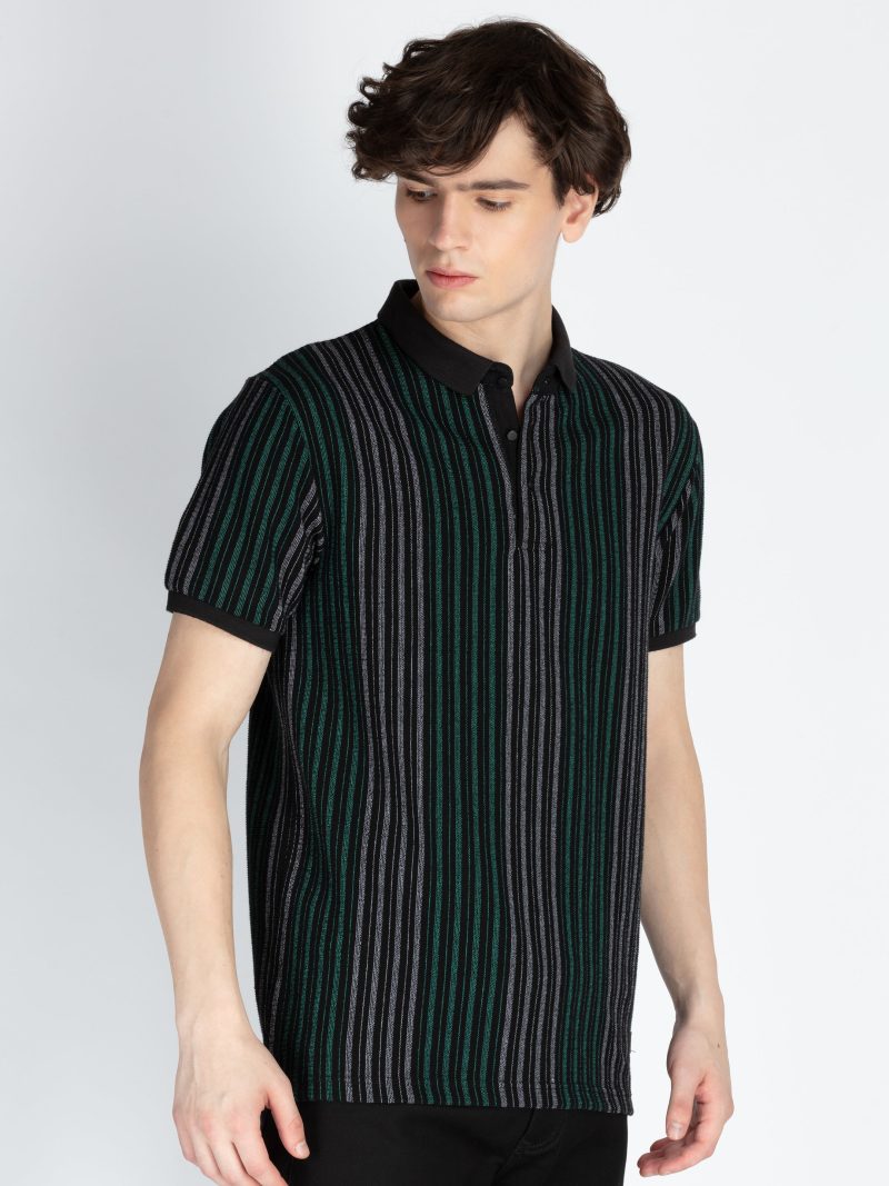 Mens Striped Polo T-Shirt