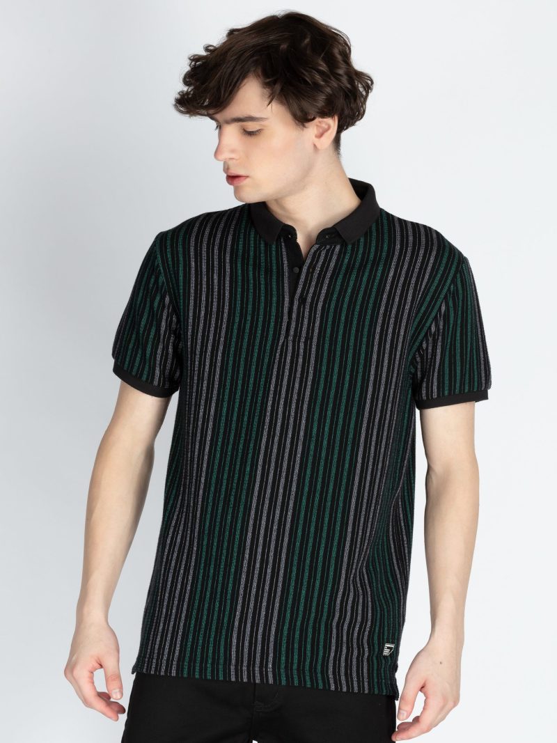 Mens Striped Polo T-Shirt