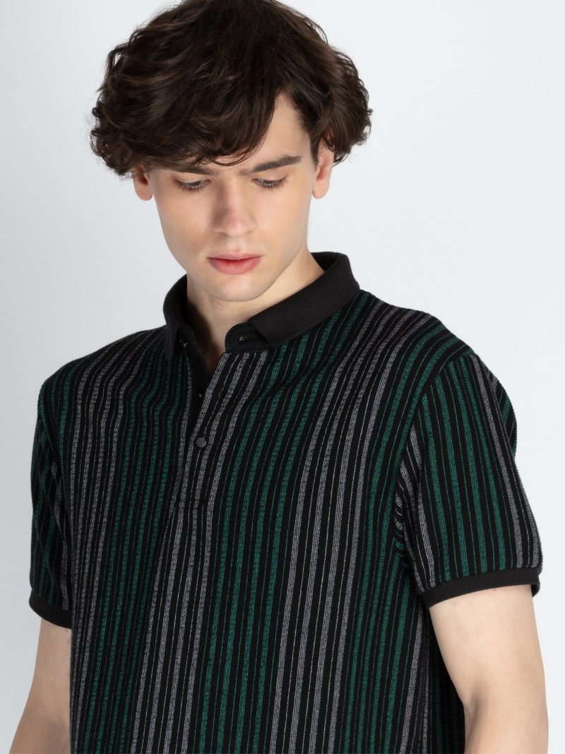 Mens Striped Polo T-Shirt