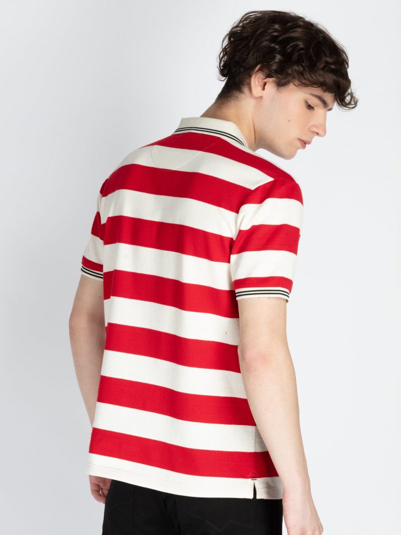 Status Quo Mens Horizontal Striped Polo T-Shirt