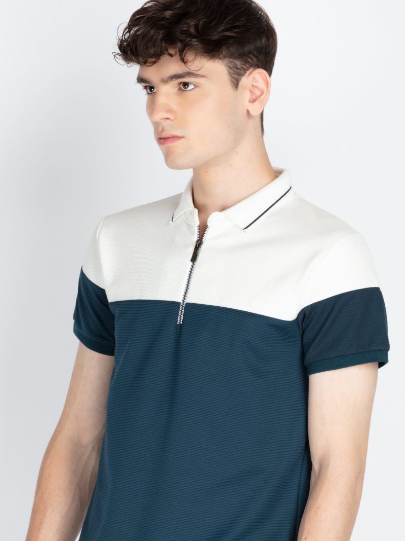 Status Quo Mens Colourblocked Polo Collar T-Shirt