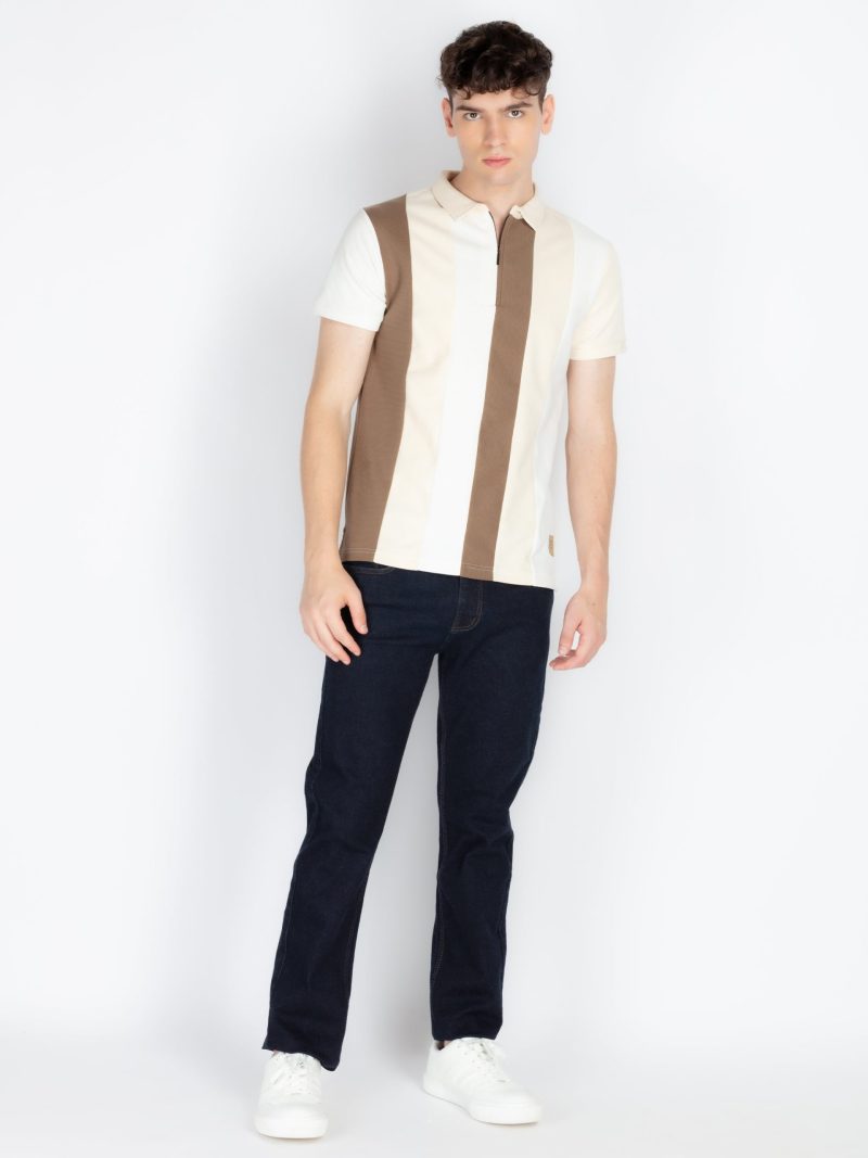 Status Quo Mens Colourblocked Polo Collar T-Shirt