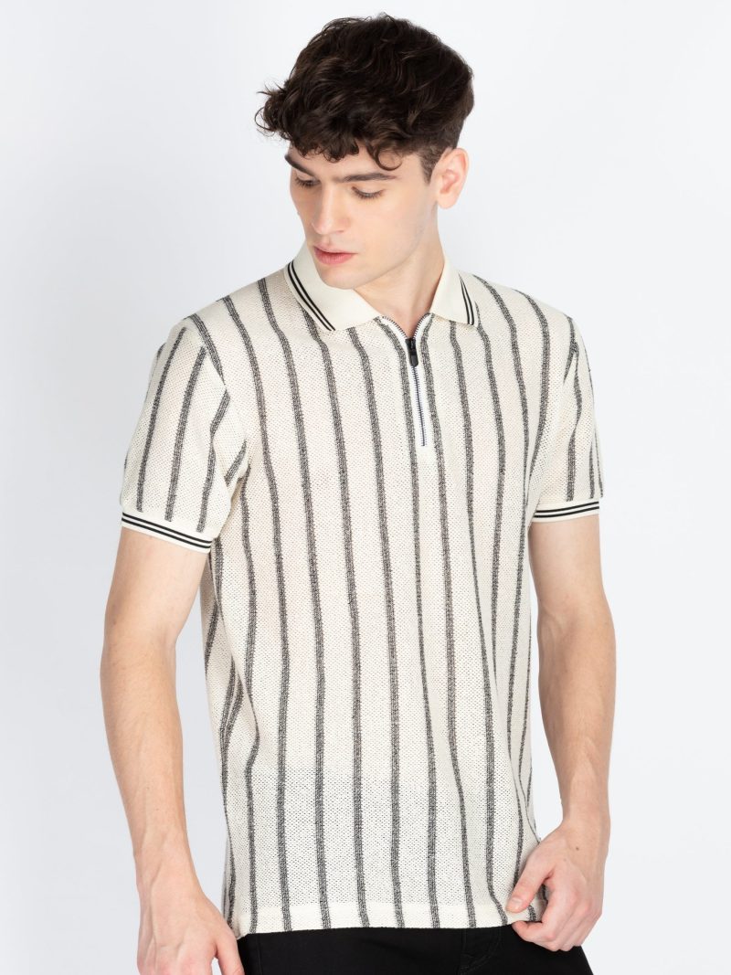 Mens Striped Polo T-Shirt