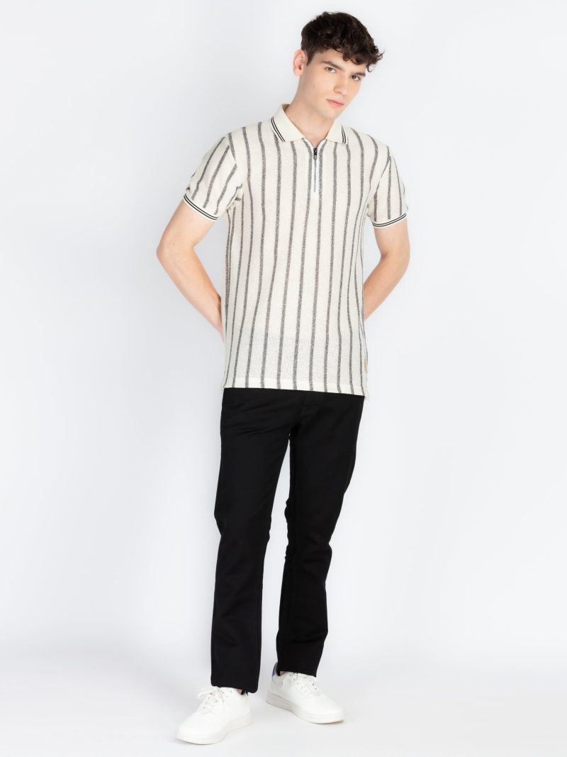 Mens Striped Polo T-Shirt