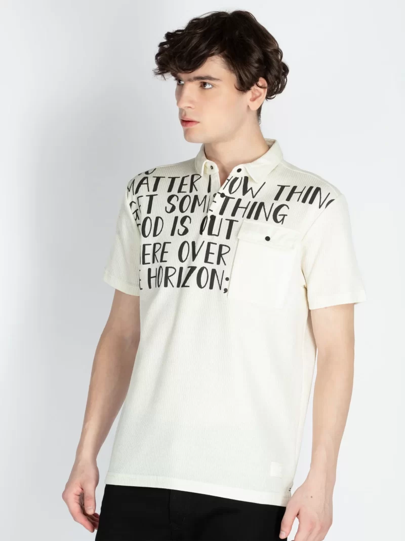 Alternative view of Mens Front Printed Polo T-Shirt