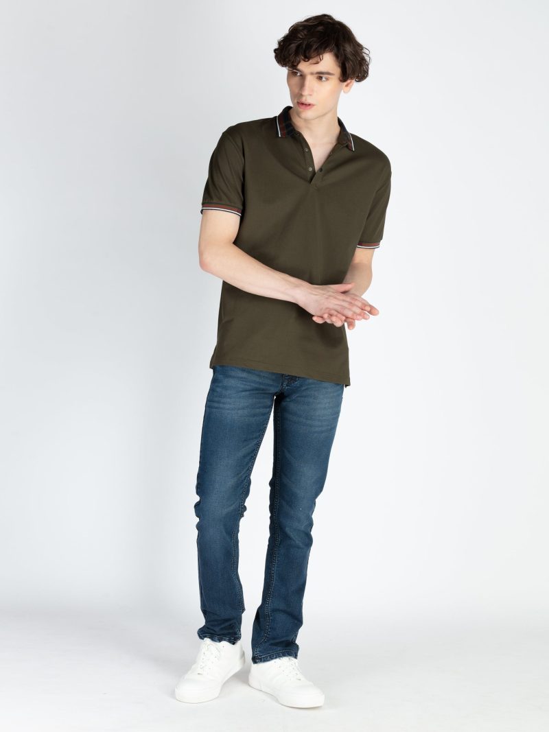 Mens Solid Regular Fit Polo T-Shirt