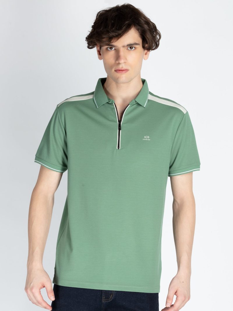 Mens Solid Regular Fit Polo T-Shirt