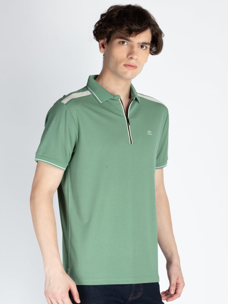 Mens Solid Regular Fit Polo T-Shirt