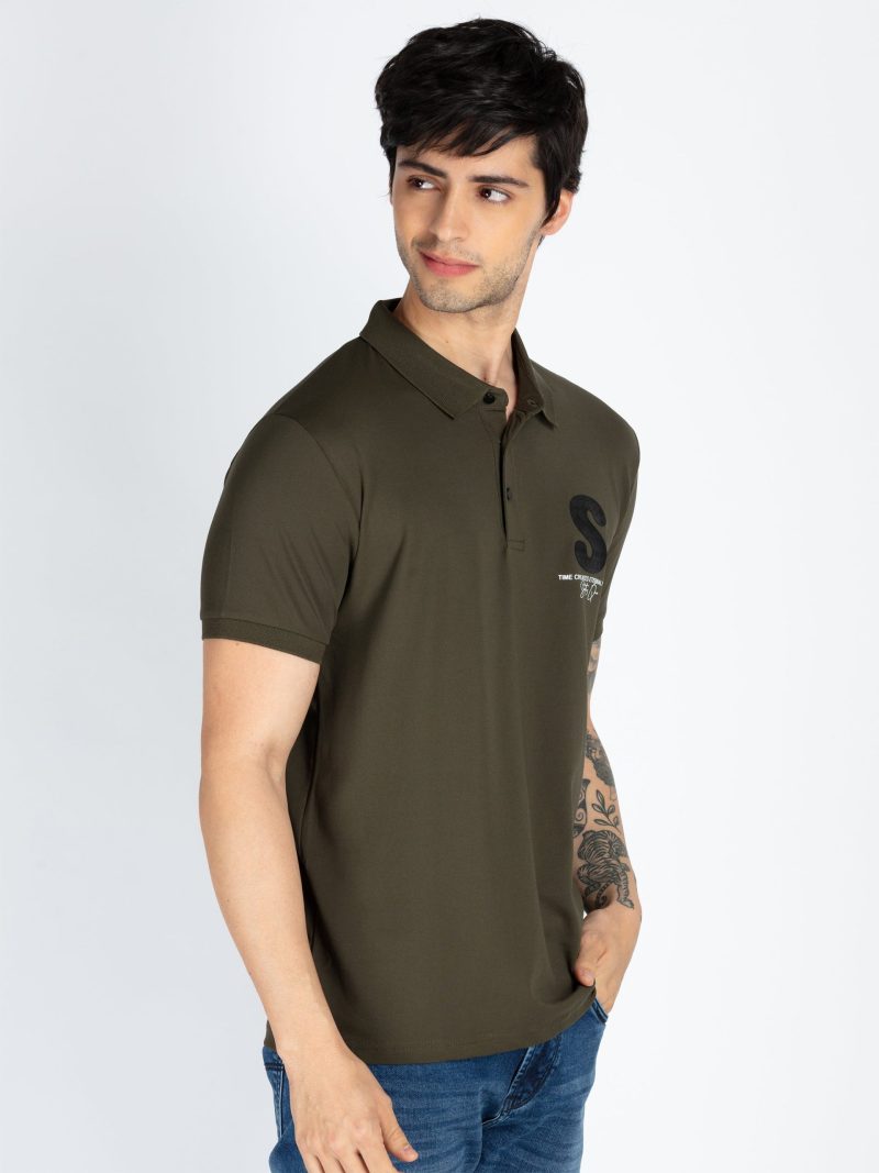 Mens Front & Back Printed Polo T-Shirt