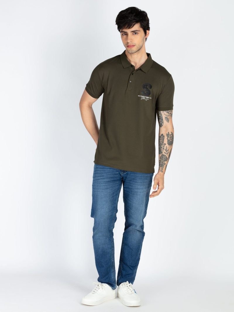 Mens Front & Back Printed Polo T-Shirt