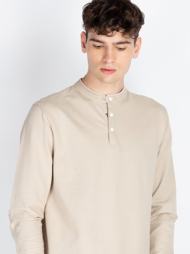 Mens Solid Henley Neck T-Shirt