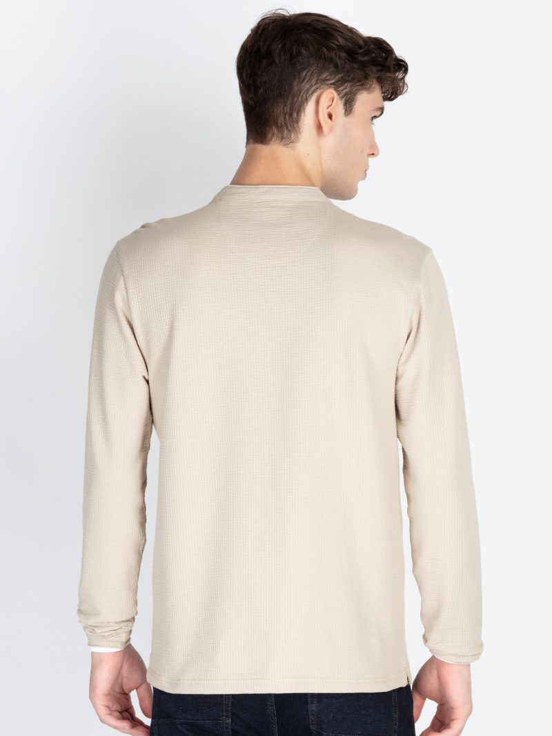 Mens Solid Henley Neck T-Shirt