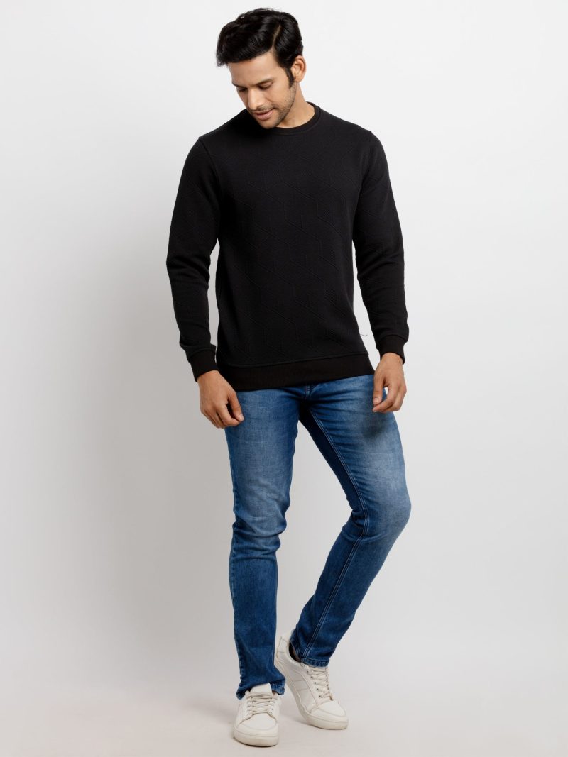 Mens Jacquard Lightweight Sweatshirt
