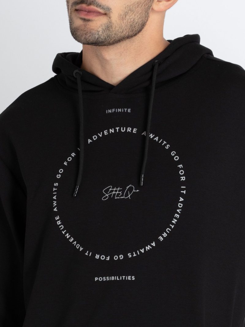 Mens Printed Hooded Lightweight Sweatshirt