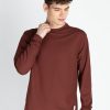 Mens Solid Round Neck Lightweight Sweatshirt