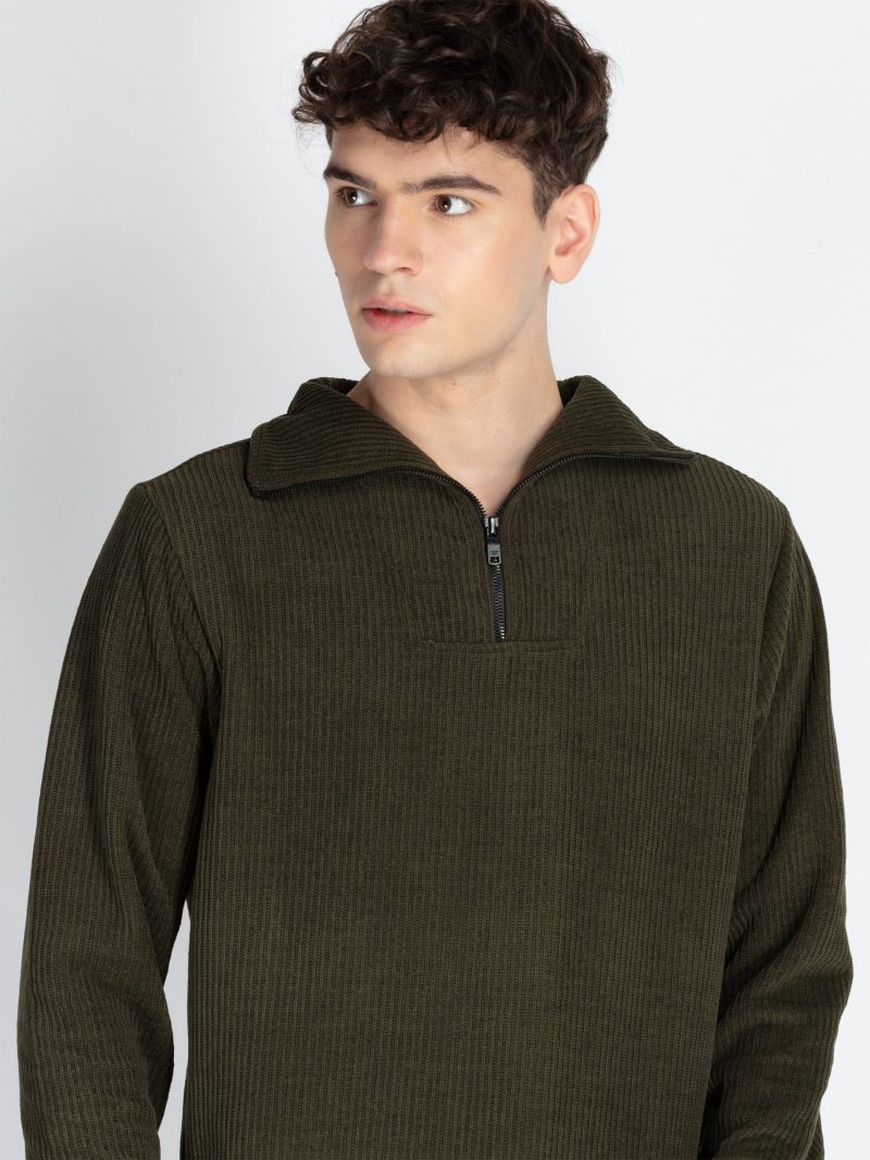 Mens Solid High Neck Lightweight Sweatshirt