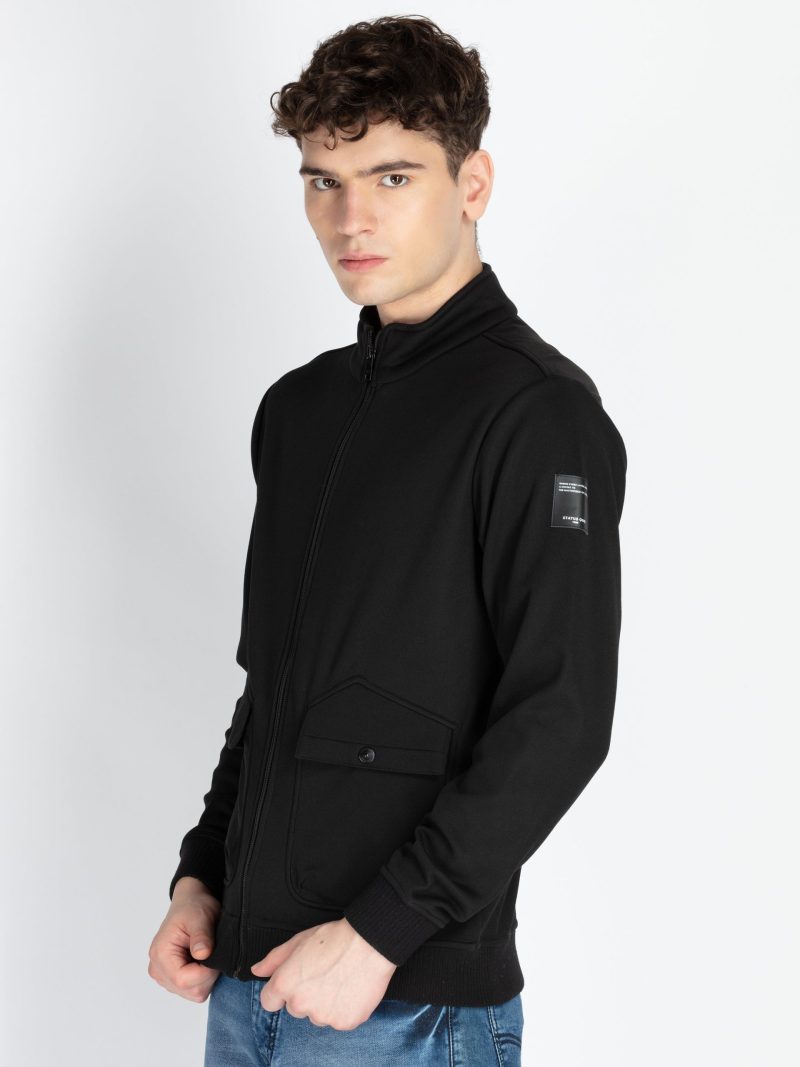 Mens Solid High Neck Lightweight Sweatshirt