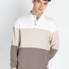Mens Striped High Neck Lightweight Sweatshirt