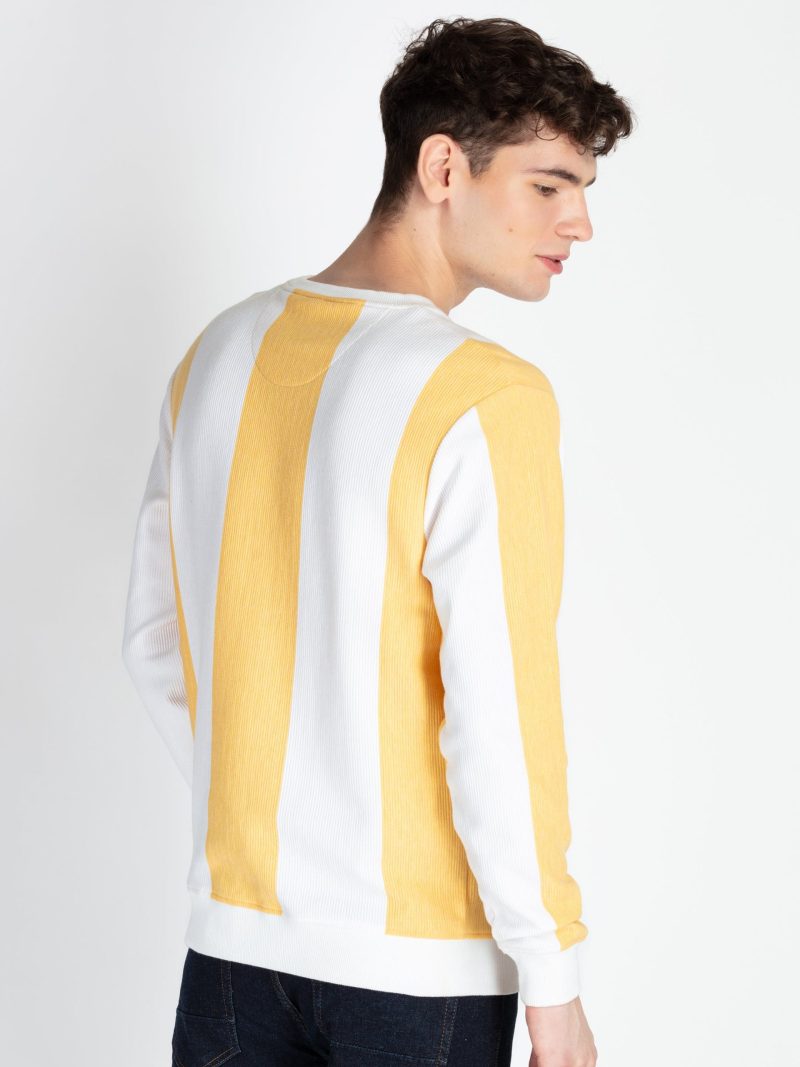 Status Quo Mens Striped Round Neck Lightweight Sweatshirt