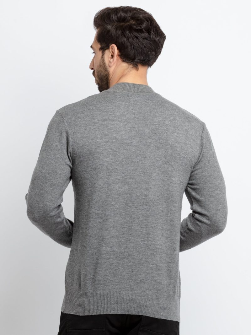 Mens Solid High Neck Sweater
