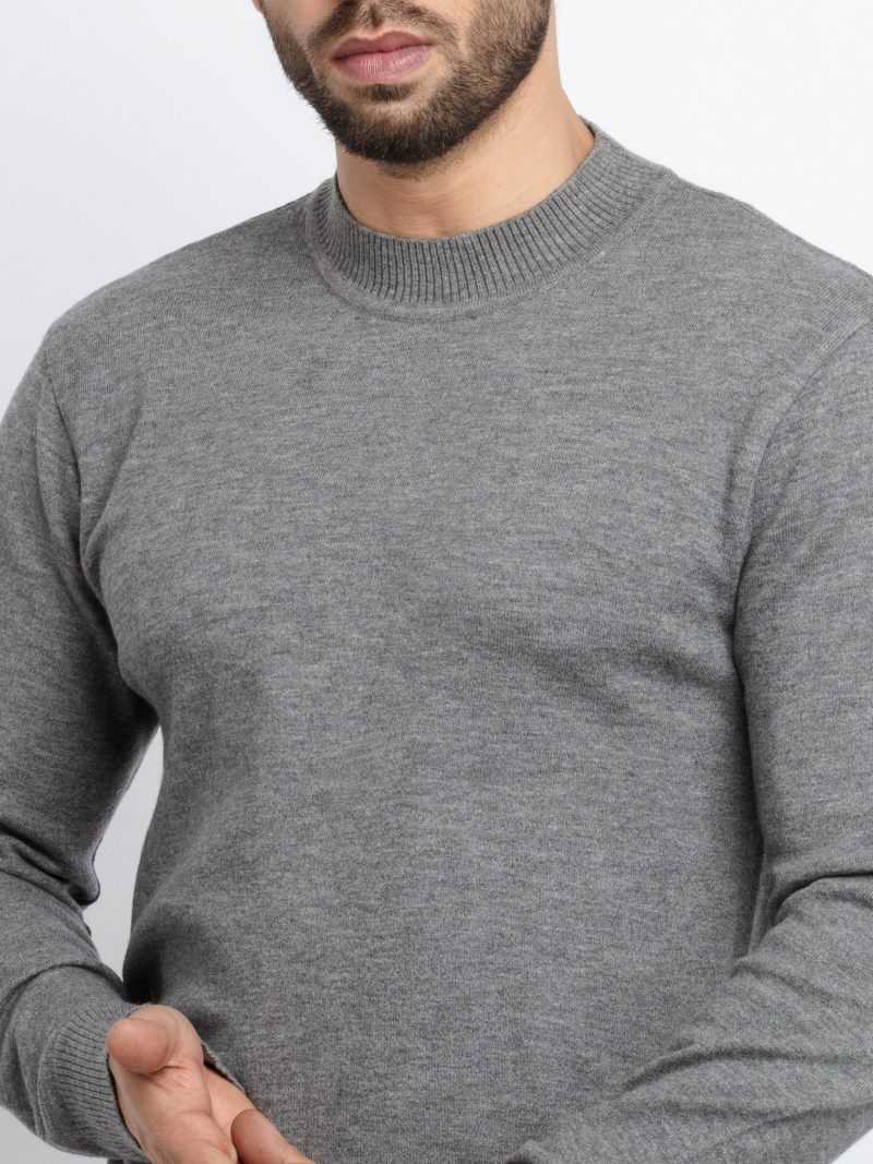 Mens Solid High Neck Sweater