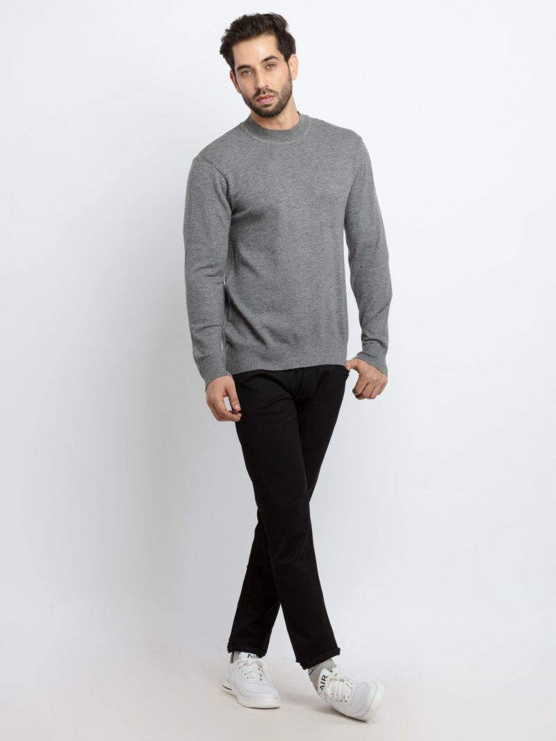 Mens Solid High Neck Sweater