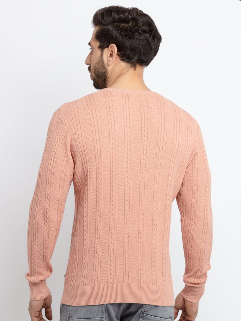 Mens Cable Knit Round Neck Sweater