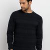 Mens Structure Knit Round Neck Sweater
