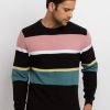 Mens Structure Knit Round Neck Sweater