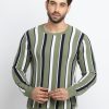 Mens Striped High Neck Sweater