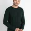 Mens Textured Round Neck Sweater