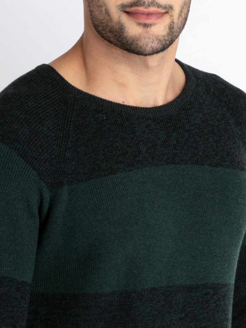 Mens Colorblocked Round Neck Sweater
