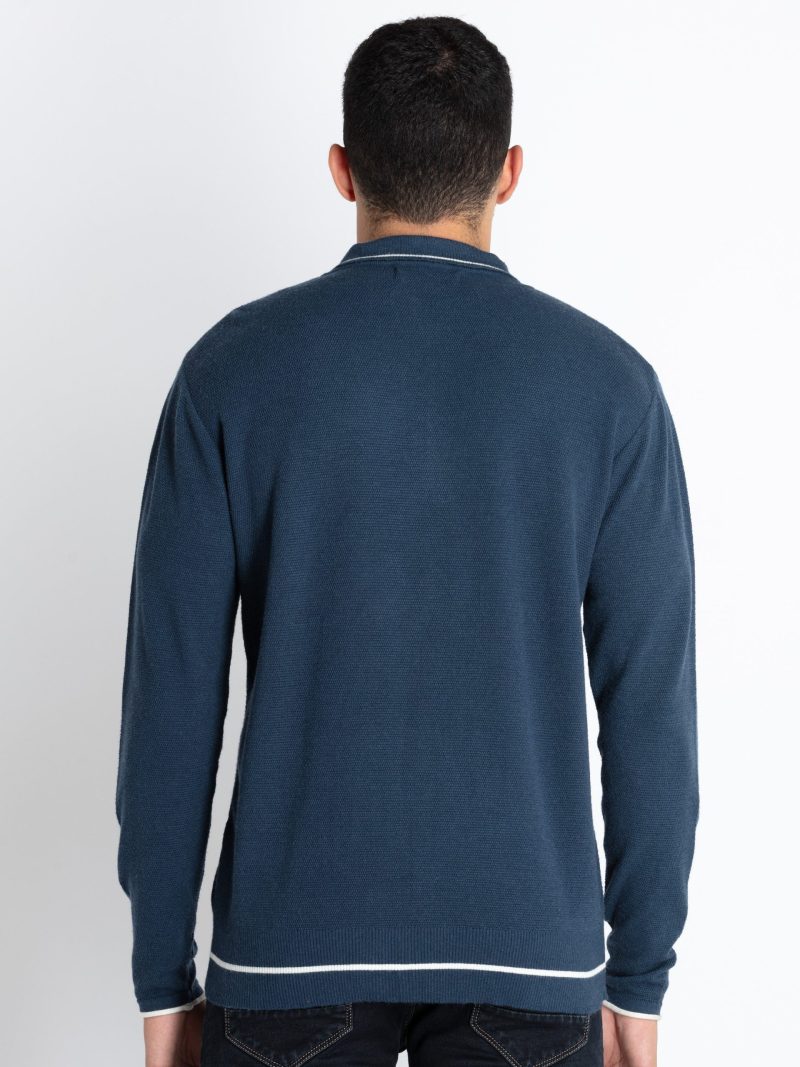 Mens Solid Polo Sweater