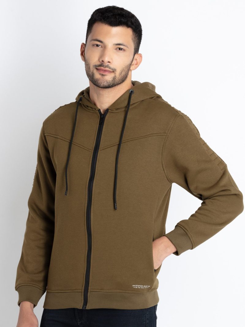 Mens Solid Hooded Sweatshirt