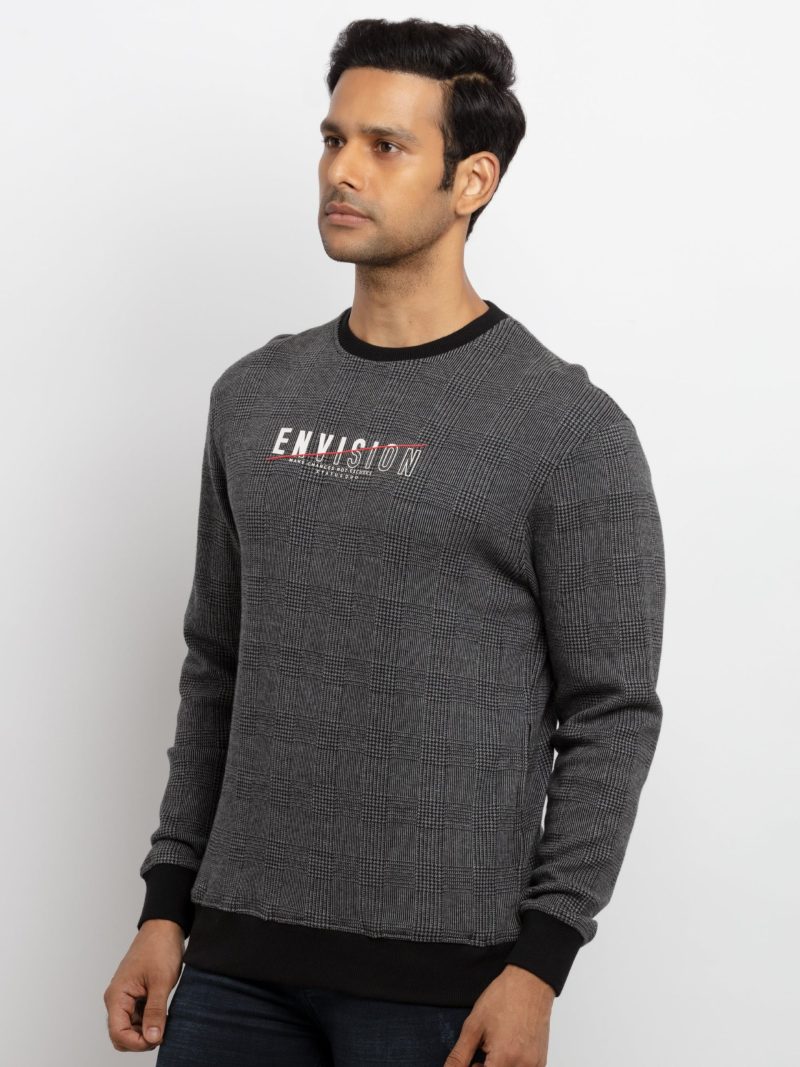 Mens Printed Round Neck Sweatshirt