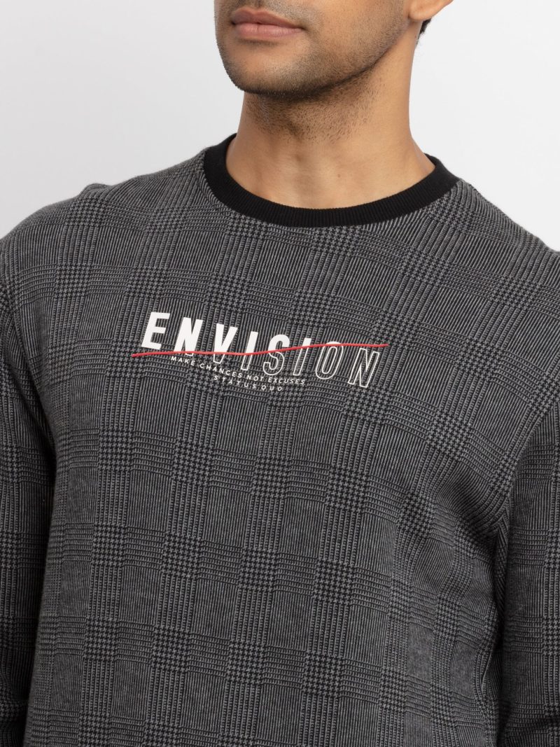 Mens Printed Round Neck Sweatshirt