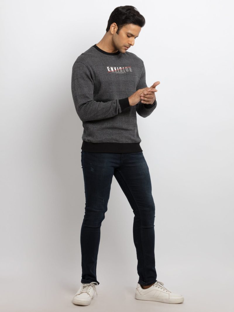 Mens Printed Round Neck Sweatshirt