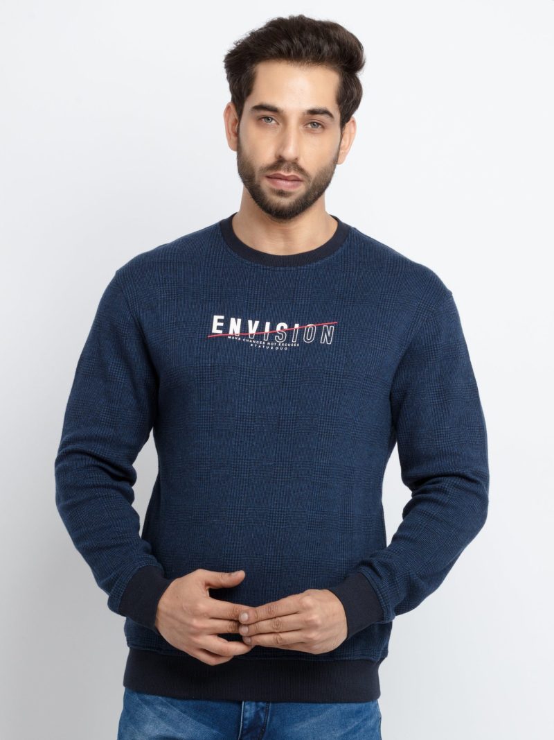 Mens Printed Round Neck Sweatshirt
