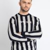 Mens Striped Round Neck Sweatshirt