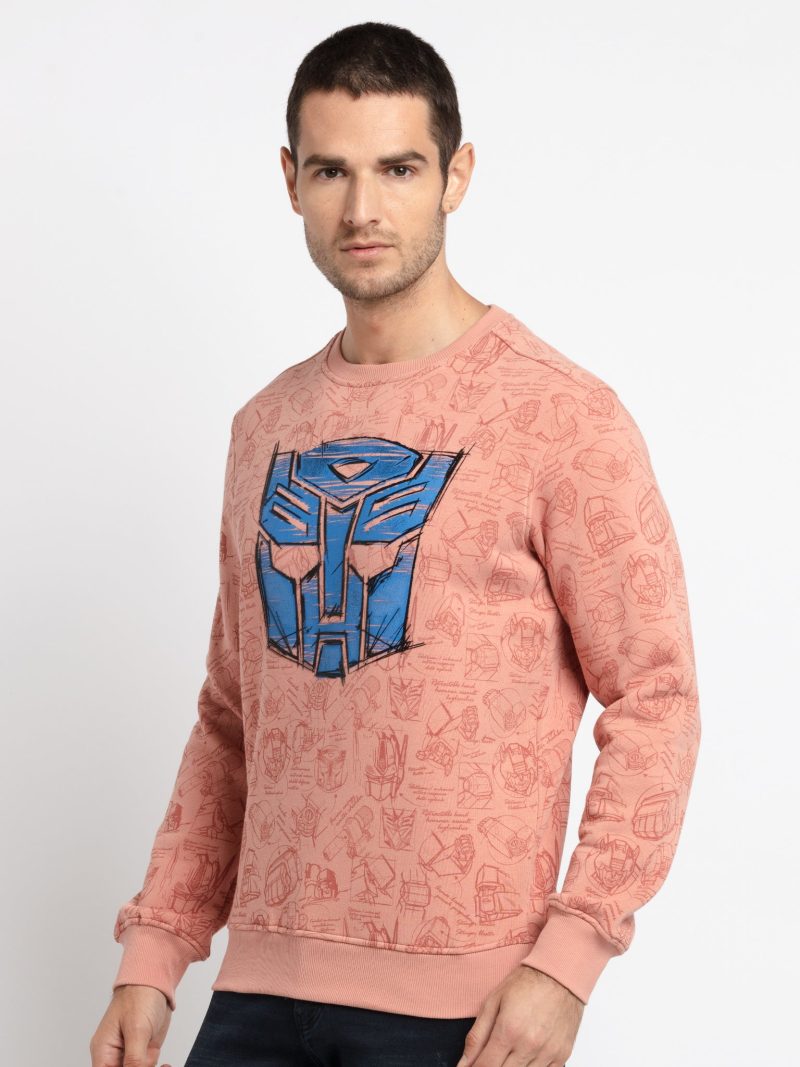 Mens Printed Round Neck Sweatshirt