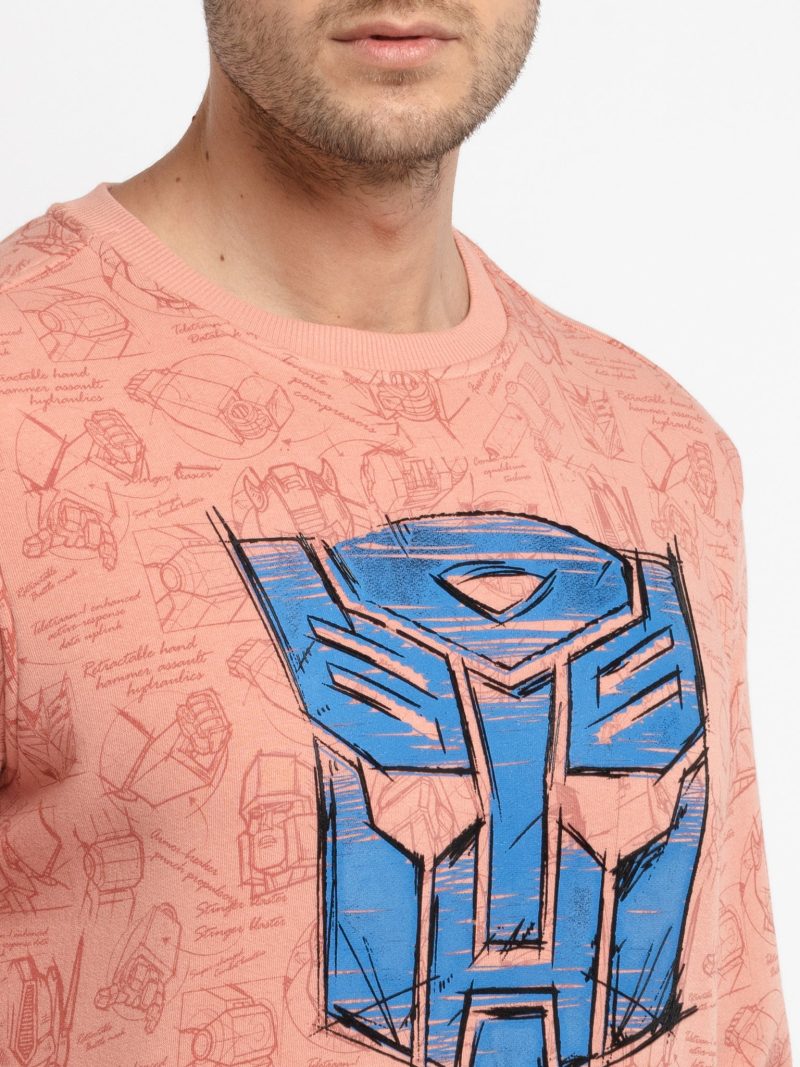 Mens Printed Round Neck Sweatshirt