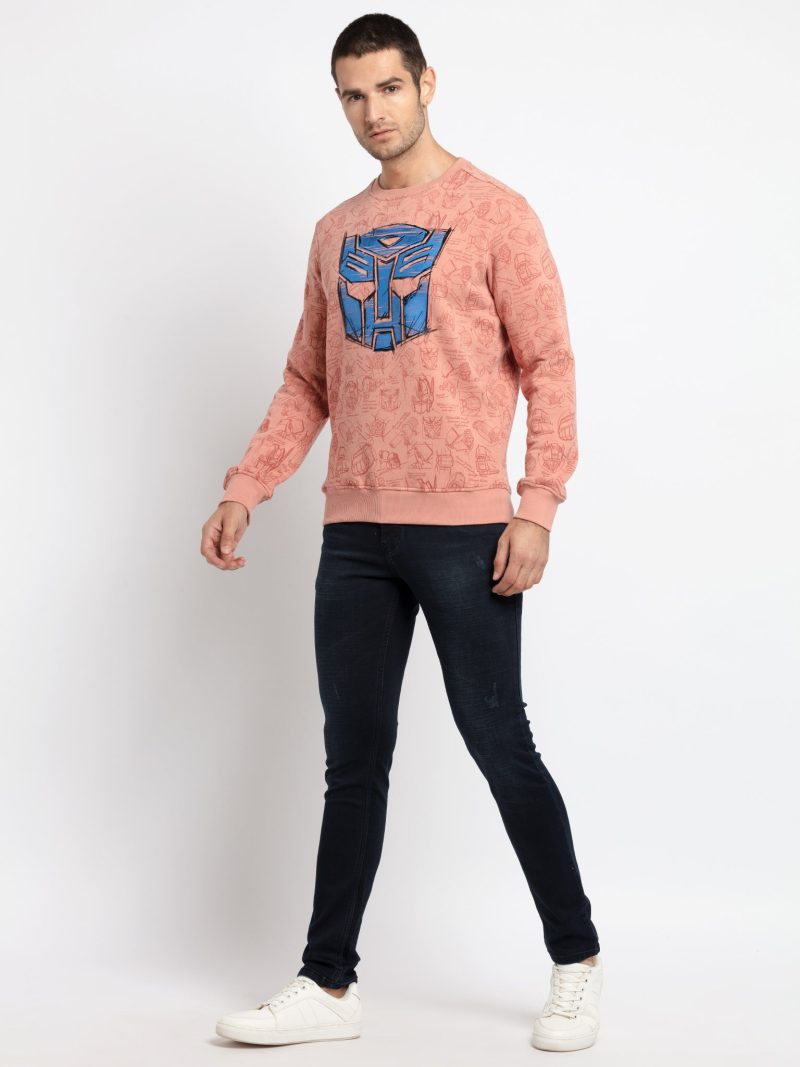Mens Printed Round Neck Sweatshirt