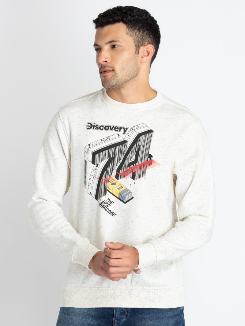 Mens Printed Round Neck Sweatshirt