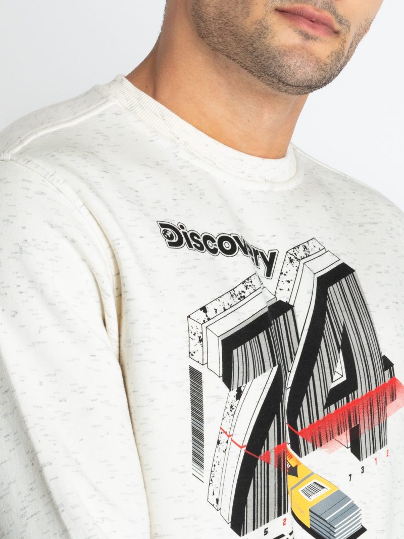 Mens Printed Round Neck Sweatshirt