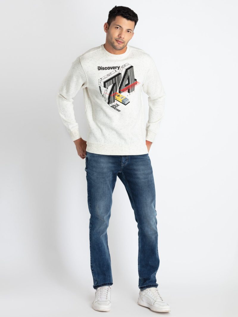 Mens Printed Round Neck Sweatshirt