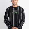Mens Striped Round Neck Sweatshirt