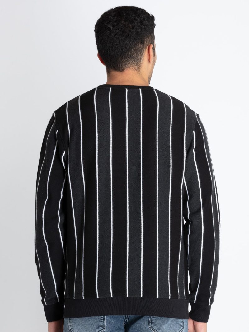 Mens Striped Round Neck Sweatshirt